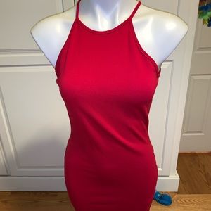 Red Halter Bodycon Dress